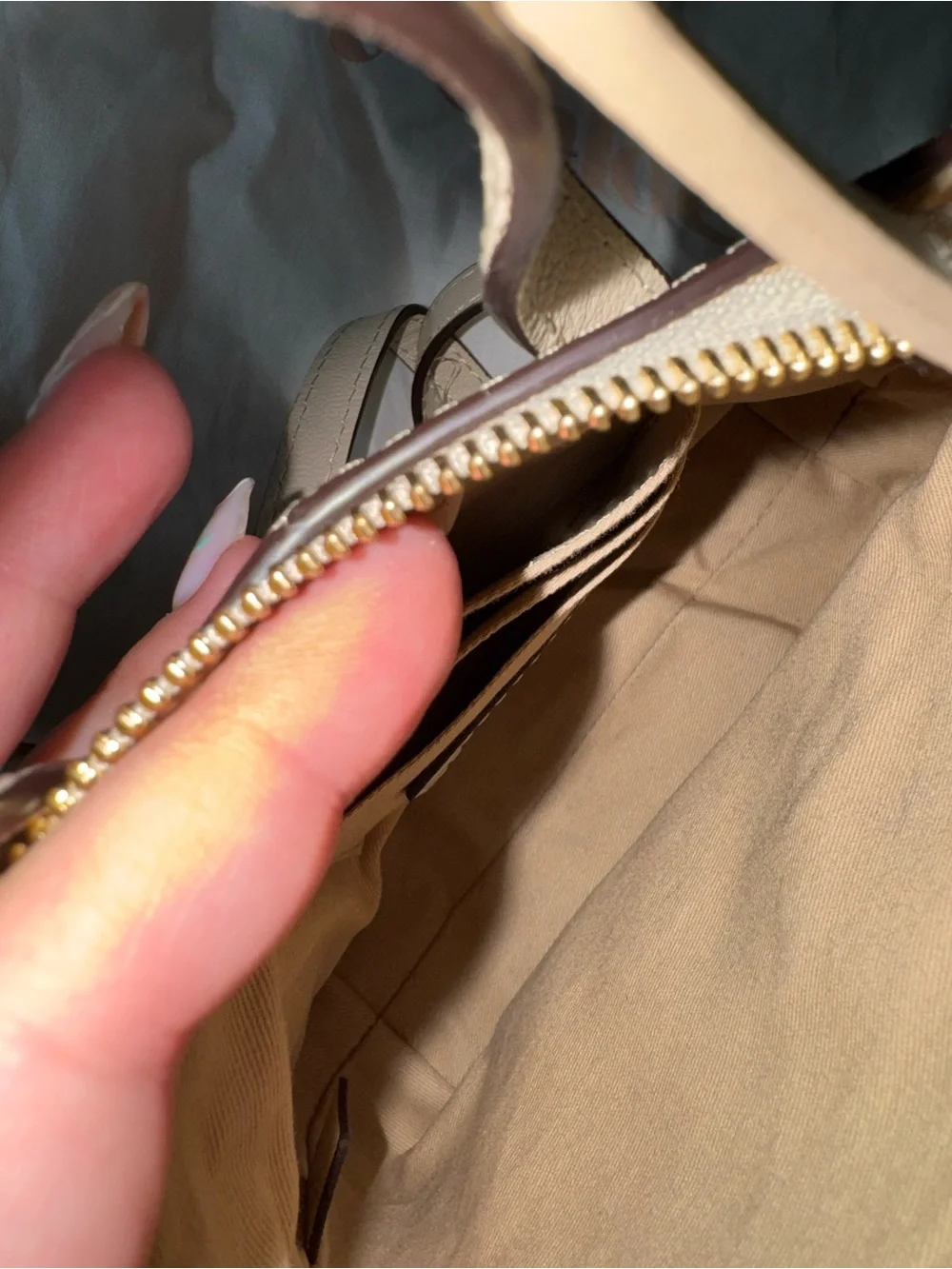 Chloe designer Cream Leather Crossbody Bag with Gold Ring Detail